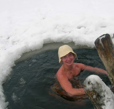 баня зимой