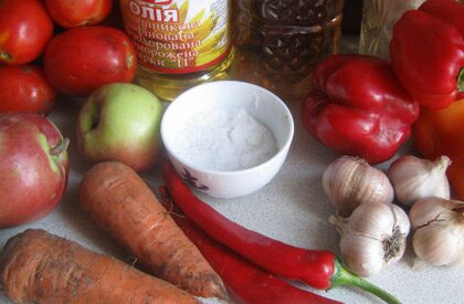 Аджика из зелёных яблок ингредиенты Аджика из зелёных яблок ингредиенты