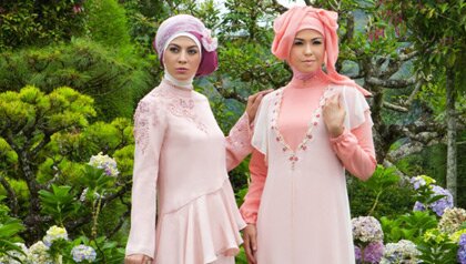 Мусульманская мода розовый хиджаб Мусульманская мода розовый хиджаб