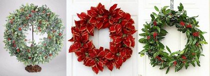 Омела, пуансеттия и остролист