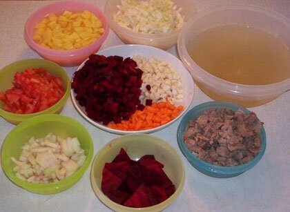 Борщ с салом продукты Борщ с салом продукты