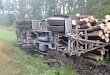 Лесовоз с древесиной опрокинулся под Гродно Лесовоз с древесиной опрокинулся под Гродно