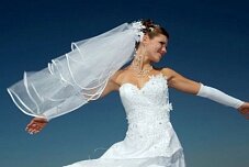 Свадебная прическа с фатой 